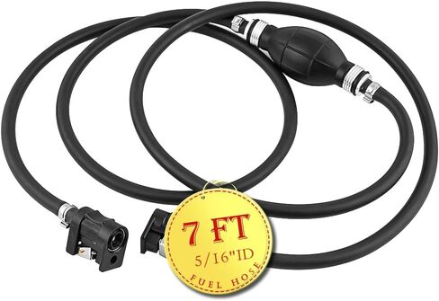 Fuel Line Hose with Connector, Boat Fuel Line 5/16inch with Primer Bulb Steel Hose Clamps for Marine Outboard Boat Motor RVs Fuel Line in Kuwait