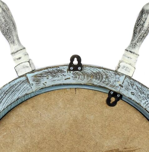 Nagina International 28 Inches Large Premium Pine Wood Nautical Ship Wheel Vintage Clock | Pirate's Gift | Beach Home Decor in Saudi Arabia
