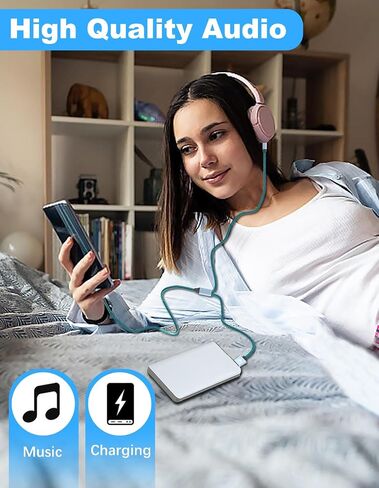 كابل USB C إلى 3.5 ملم صوت Aux جاك، 2 في 1 USB C إلى 3.5 ملم كابل شحن ستيريو للسيارة متوافق مع iPad/iPhone 15/15Pro، Galaxy S23 Ultra/S23+/S22/S22+/S21FE، Pixel 7 iPro/6 /5 in Saudi Arabia