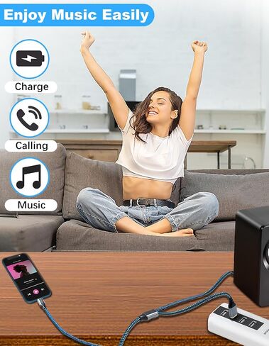 كابل USB C إلى 3.5 ملم صوت Aux جاك، 2 في 1 USB C إلى 3.5 ملم كابل شحن ستيريو للسيارة متوافق مع iPad/iPhone 15/15Pro، Galaxy S23 Ultra/S23+/S22/S22+/S21FE، Pixel 7 iPro/6 /5 in Saudi Arabia