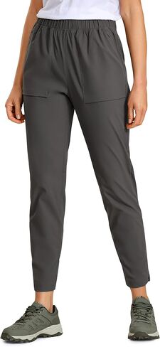 CRZ YOGA Women's High Waisted Lightweight Outdoor Hiking Pants 26.5"- Travel Workout Casual Athletic Joggers Zip Off Pockets in Saudi Arabia