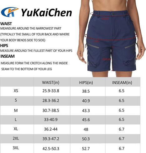 شورت YuKaiChen النسائي للمشي لمسافات طويلة سريع الجفاف وشريط عاكس قابل للتمدد مع جيوب in Saudi Arabia
