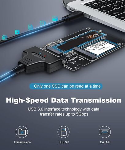 محول ZEXMTE M.2 NGFF أو mSATA إلى SATA III، محول 2 في 1 M.2 إلى USB، محول محول NGFF أو mSATA USB 3.0 كمحرك أقراص ثابتة SATA محمول 2.5 بوصة، حاوية mSATA إلى SATA (يتضمن محول USB SATA) in Kuwait