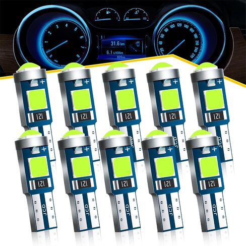 T5 37 74 2721 PC74 PC37 LED لمبة بيضاء، فائقة السطوع في Canbus خالية من الأخطاء 12 فولت بدائل للوحة القيادة الداخلية ومؤشر لوحة القياس وأضواء مصباح خريطة القبة العنقودية (حزمة من 10) in Kuwait