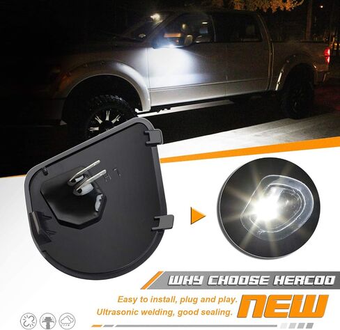 HERCOO LED Puddle Lights Left and Right Side Mirror White Lamps Smoked Lens Compatible with 2010-2018 Dodge Ram 1500 2500 3500, Pack of 2 in Saudi Arabia
