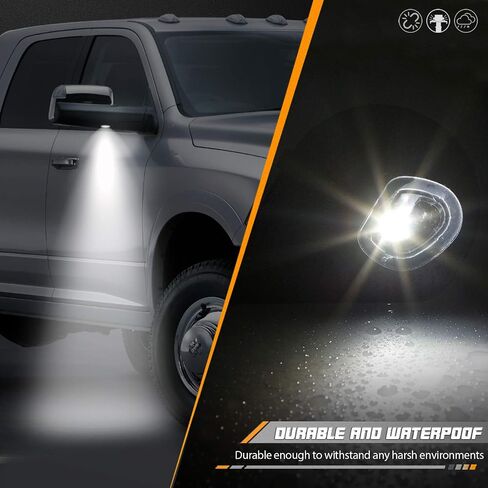 HERCOO LED Puddle Lights Left and Right Side Mirror White Lamps Smoked Lens Compatible with 2010-2018 Dodge Ram 1500 2500 3500, Pack of 2 in Saudi Arabia