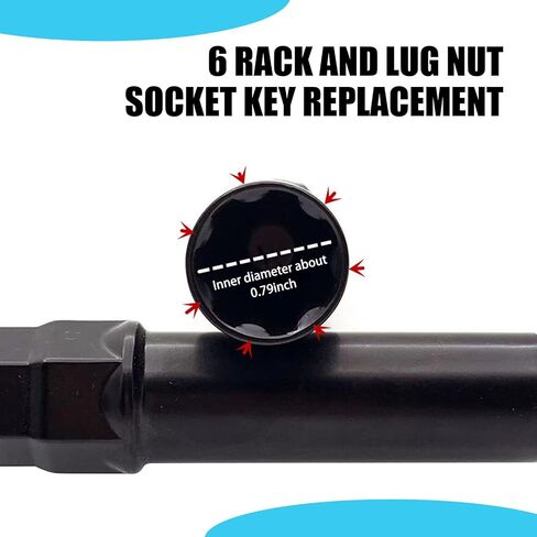 1 PC Spline Lug Nut Wrench, Anti-rust Hub Anti-theft Screw Removal Socket Tool, Steel Spline Tuner Lug Nuts Key, Car Modification Tools, Universal for Most Cars (Black #6 Spline) in Saudi Arabia