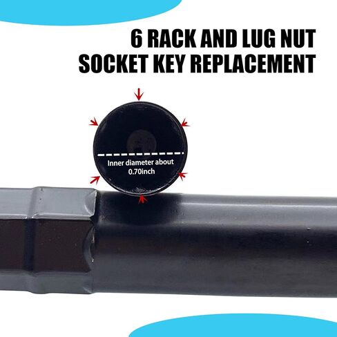 1 PC Spline Lug Nut Wrench, Anti-rust Hub Anti-theft Screw Removal Socket Tool, Steel Spline Tuner Lug Nuts Key, Car Modification Tools, Universal for Most Cars (Black #6 Spline) in Saudi Arabia