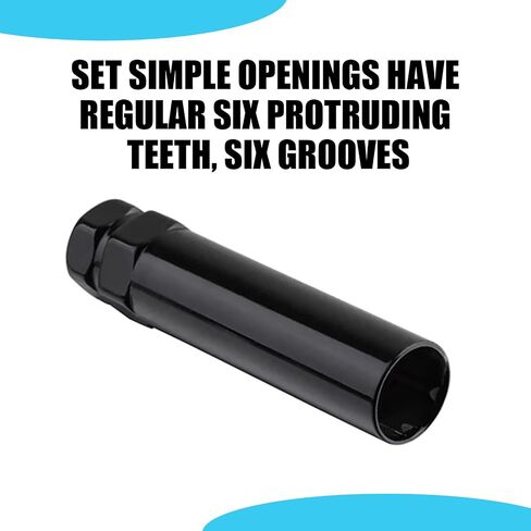 1 PC Spline Lug Nut Wrench, Anti-rust Hub Anti-theft Screw Removal Socket Tool, Steel Spline Tuner Lug Nuts Key, Car Modification Tools, Universal for Most Cars (Black #6 Spline) in Saudi Arabia