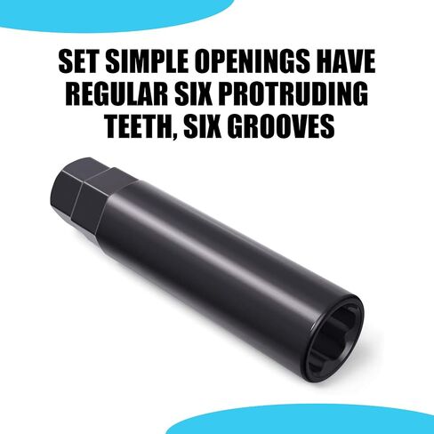 1 PC Spline Lug Nut Wrench, Anti-rust Hub Anti-theft Screw Removal Socket Tool, Steel Spline Tuner Lug Nuts Key, Car Modification Tools, Universal for Most Cars (Black #6 Spline) in Saudi Arabia