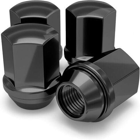 White Knight 1709DBK-4 Factory Style Solid Piece Black Chrome M14x1.50 Duplex Bulge Lug Nut for Chevy/Chrysler/Dodge/Ram - 4 Pack in Saudi Arabia