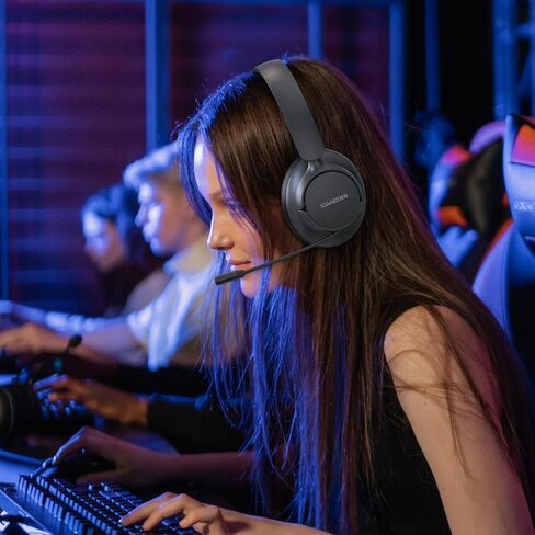 سماعة ألعاب لاسلكية بتردد 2.4 جيجا هرتز مع جهاز إرسال 2 في 1 من النوع C وUSB، وميكروفون ENC، وسماعات رأس بلوتوث للألعاب، وبطارية 55 ساعة، وزمن وصول منخفض للكمبيوتر الشخصي، والكمبيوتر المحمول، وPS4، وPS5، وSwitch، وسلسلة Xbox in Kuwait