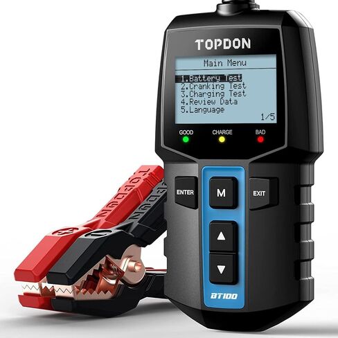 Car Battery Tester BT100 12V Automotive 100-2000CCA Battery Health Faults, Alternator Analyzer, Load Cranking Tester for DIYers, Auto Repair Shops, 4S Stores, Battery Manufactures in Saudi Arabia