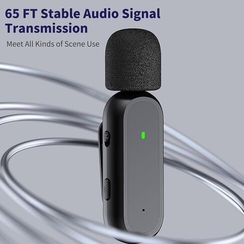 ميكروفون iPhone 15، قطعتان من ميكروفون Lavalier اللاسلكي مع علبة شحن - التوصيل والتشغيل، جودة صوت واضحة لـ iP15 Pro/Max والمزيد من هواتف USB C، K61 in Kuwait