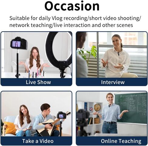 Wireless Lavalier Microphone,Lavalier Microphone for iPhone Android,2 Pack Professional Lapel Micophone Wireless for Interview Video Podcast Vlog YouTube S12 in Saudi Arabia