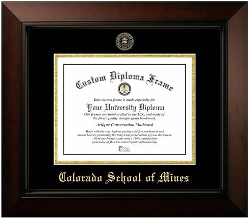 Campus Images Colorado School of Mines Legacy Black Cherry Gold Embossed Diploma Frame in Saudi Arabia