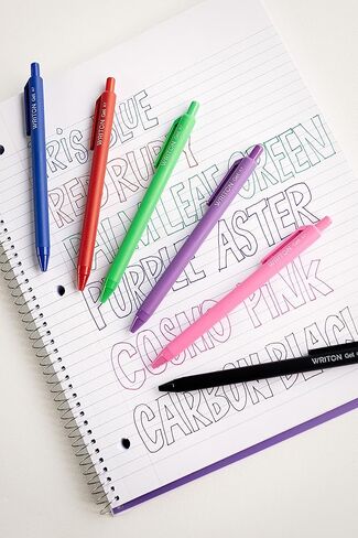 أقلام جل قابلة للسحب، أسطوانة ناعمة الملمس، نقطة دقيقة 0.7 مم، حبر أرجواني، 24 عبوة in Kuwait