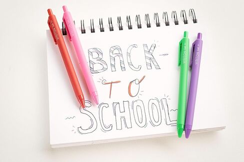 أقلام جل قابلة للسحب، أسطوانة ناعمة الملمس، نقطة دقيقة 0.7 مم، حبر أرجواني، 24 عبوة in Kuwait