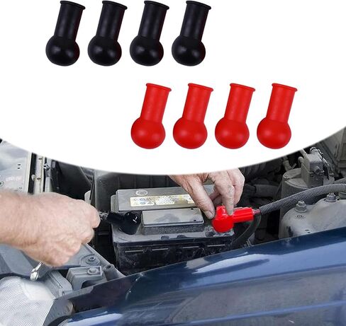 8 قطع من أغطية محطات الطاقة للسيارات، أغطية حماية لكابلات الأنابيب المطاطية، ملحقات حماية عزل نظام السيارات، منتجات متوافقة مع معظم السيارات والسفن (أسود وأحمر) in Kuwait