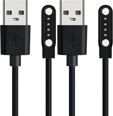 Compatible with K52 Smartwatch Charger, Lamshaw 100cm Magnetic USB Charging Cable Replacement Charger Cable Compatible with LIGE K52/SUNKTA K52/Linwear K52/EIGIIS K52 Smart Watch (White+Black) in Saudi Arabia