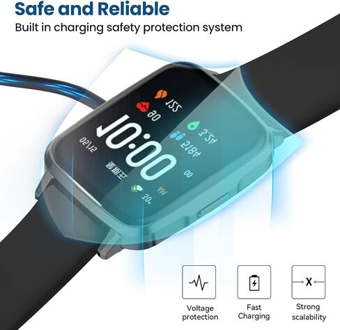 Smart Watch Chargers Compatible for FITVII HM78 HM68 HM58 HM57 H56, Iaret I18, Morepro HM57 HM78, Parsonver SR1 Replacement Charging Cable 60cm, 2Pack (Black&Black) in Kuwait
