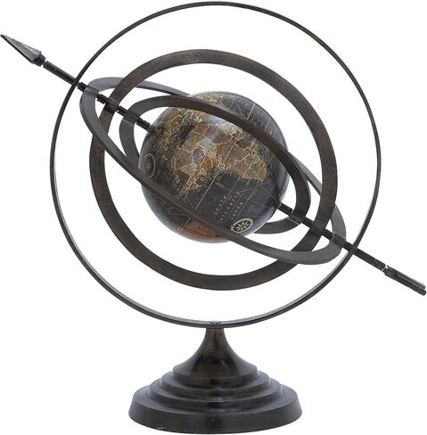Deco 79 Aluminum Compass Armillary Globe, 19" x 12" x 17", Black in Saudi Arabia