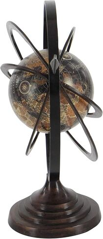 Deco 79 Aluminum Compass Armillary Globe, 19" x 12" x 17", Black in Saudi Arabia