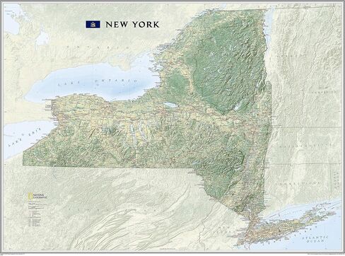 National Geographic New York Wall Map (40.5 x 30.25 in) (National Geographic Reference Map) in Saudi Arabia
