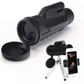 Monoculars Telescope High Power 10x42 Zoom High Definition BAK4 Prism & Monocular with Smartphone Holder and Tripod, Waterproof and Anti-fogging Monocular Scop Binoculars