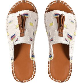 GORGLITTER Women's Rainbow Colorful Summer Flat Sandals 2025 Boho Beach Vacation Slides Shoes