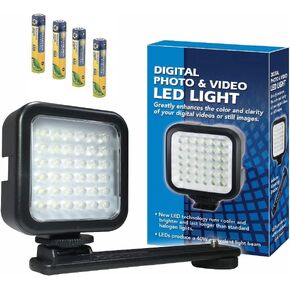 Synergy Digital Lighting, Compatible with Sony a7CR Digital Camera Lighting LED-36X On-Camera LED Video Light - with a Pack of 4 AAA NiMH Rechargeable Batteries - 1000mAh