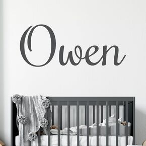 Name Wall Decal Sticker - Multiple Font Custom Baby Name - Nursery Wall Sticker - Baby Girl Baby Boy Room Wall Decor - 130511PRE