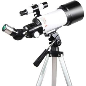 Astronomical Telescope 16/40X HD Refractive Astronomical Telescope High Magnification Zoom Monocular (Color : White Size : 45-122cm)