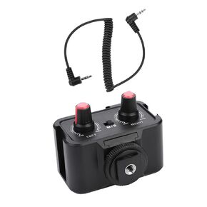 Microphone Audio Mixer, WS-V2 2 Channel Universal Microphone Audio Adapter Mixer Camera Audio Adapter Mixer with 3.5mm Inputs for DSLR Cameras