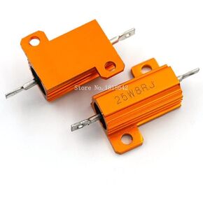 RX24 25W 8R 8RJ Power Metal Shell Aluminium Gold Resistor 25Watt 8 ohm High Power Heatsink Resistance Golden Heat Sink Resistor