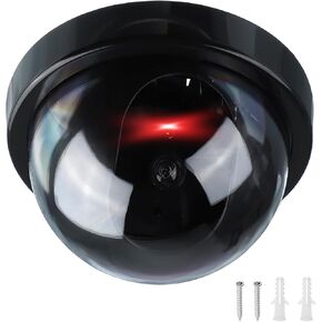 PATIKIL Fake Security Camera, 4Pcs Dummy Dome Cameras with Flashing Red LED Light & Screw for Indoor & Outdoor Home Business, Black in Saudi Arabia