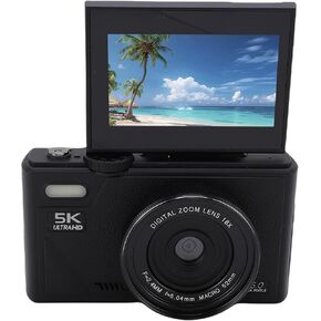 5K Digital Camera for Photography, 18X Zoom WiFi Video Camcorder Autofocus with 3 Inch Screen, 75MP Anti Shake Travel Camera for Selfie Video (64G)
