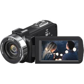 4K Video Camera Camcorder Ultra 48MP Vlogging Camera for YouTube 18X Digital Zoom Camcorder 3.0" IPS Screen IR Night Vision with Controller, 2 Batteries and 32G SD Card