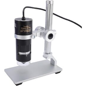 USB Digital Microscope, Camera 10X-280X Portable Magnification Endoscope Camera with 8 LEDs Rings Lighting and Aluminum Alloy Stable Stand for Win 7 8 10, Magnification
