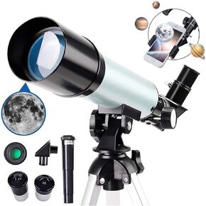 Telescope 50Mm Astronomy Telescope for Beginners Adults and Kids Refractor Telescope 360Mm Focal Length Compact Smartphone Adapter and Portable Watching The Moon