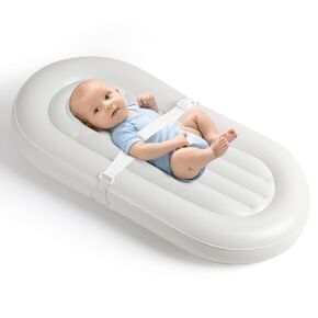 Inflatable Baby Changing Pad, Soft, Lightweight and Portable Diaper Changer Pad, Easy-to-Clean Changing Pads, Suitable for Home and Travel, Light Gray