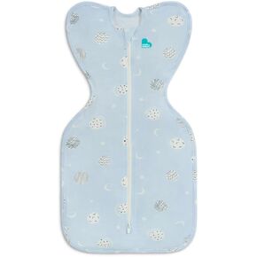 Love to Dream Swaddle UP Lite, Luxuriously Silky Soft Viscose from Bamboo, Get Longer Sleep, Snug Fit Helps Calm Startle Reflex, New Born Essentials for Baby, 0.2 TOG, 5-8.5 lbs, Blue Little Dreamer