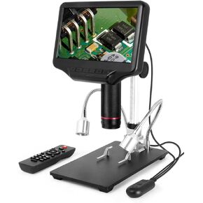 7 Inch 3D Digital Microscope - 270X Magnification, 1080P HD, Multimedia Interface for Phone Repair and Long Object Distance Viewing