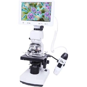 HD 7-Inch Digital Microscope 40X-1600X USB Professional Laboratory Biological Microscope