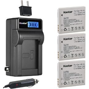 Kastar NB-4L LCD AC Battery Charger Compatible with Canon NB-4L NB4L, NB-4LH NB4LH Battery, Canon CB-2LV Charger, Canon Digital IXUS 120 is, Digital IXUS 130, Digital 40, Digital 50 Cameras