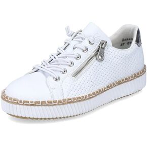 Rieker M2940 Enya Women's Suede Leather Shoes - أحذية مريحة غير رسمية مع دعم الدانتيل السوستة وأعلاب مبطنة قابلة للإزالة ، نعل متمسك بالارتداء اليومي
