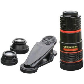 Monoculars Telescope High Power Telescope,Pocket Compact Monoculars,4 in 1 Phone Camera Lens Kit 8X Telephoto Lens Wide Angle Lens,for Bird Watching,Sport Binoculars