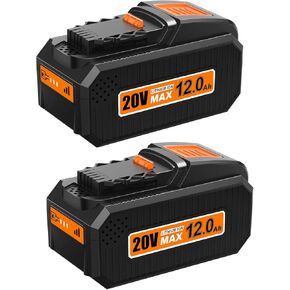 2Pack 12.0Ah Replacement for Dewalt 20V Max Battery Compatible with Dewalt 20V Battery DCB200 DCB201 DCB204 DCB206 DCD/DCF/DCG/DCS