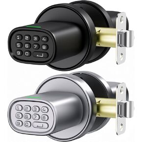 M1 Black + Silver Keypad Doorknob