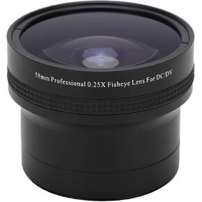 58MM 0.25x Fisheye Wide Angle Lens, Super Macro Camera Fisheye Lens Thread Lens Professional HD Wide Angle Lens for DSLR SLR Camera